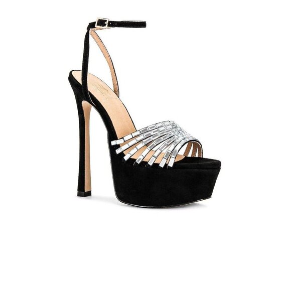 House of Harlow 1960 x REVOLVE Audre Platforms in Black 8 New with box Womens - Picture 1 of 12